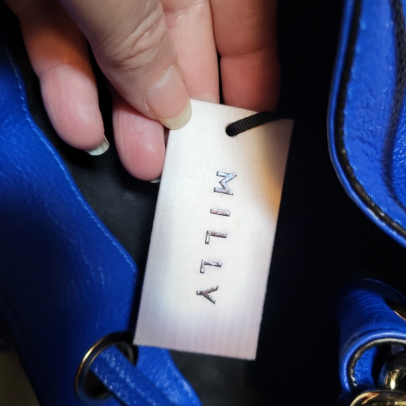 NWT Milly Astor Bucket Bag with Tassel and Crossbody Strap - Cobalt Blue - Picture 8 of 9